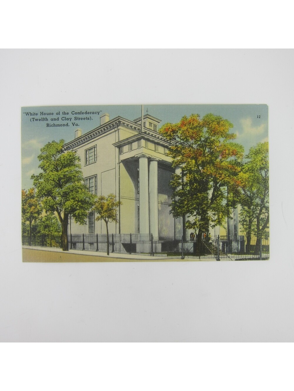 Vintage Linen Postcard Richmond Virginia White House Of The Confederacy 12 Clay
